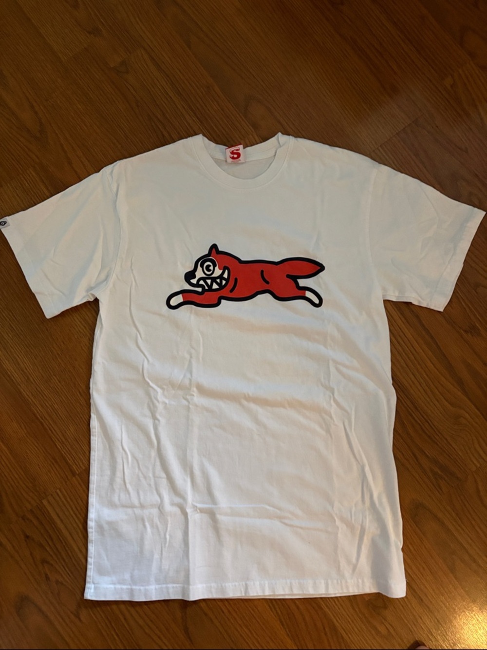 ICECREAM White T-Shirt with Red Running Dog Logo
